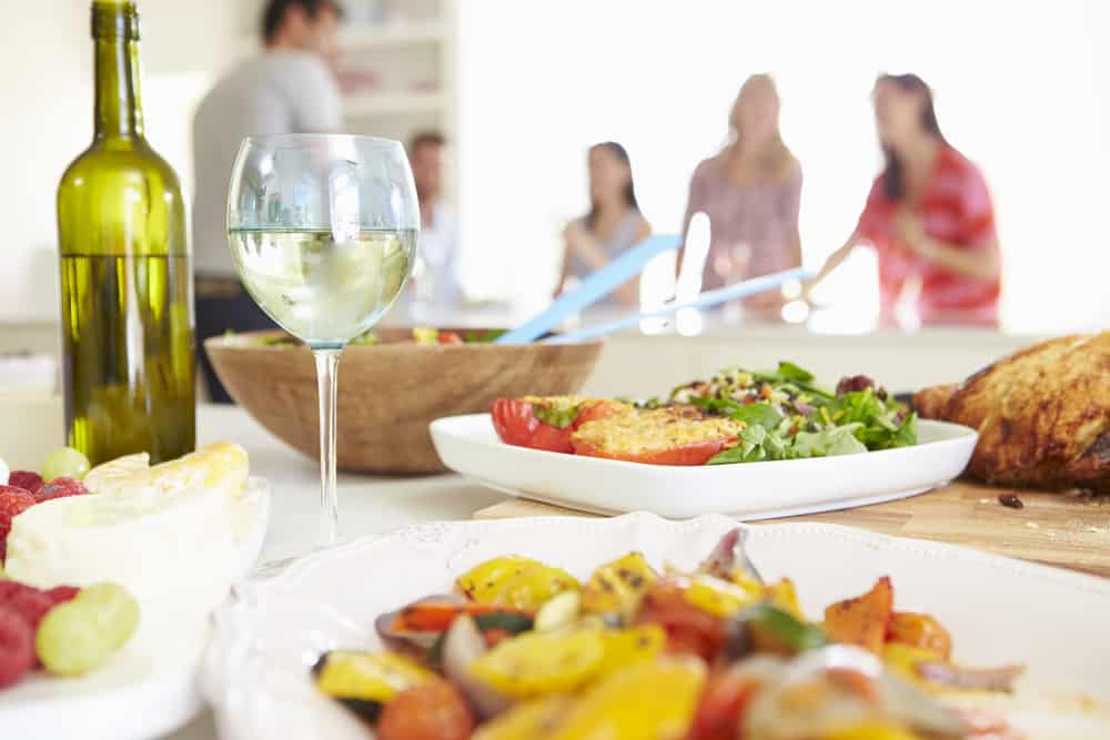 dinner party table and guests