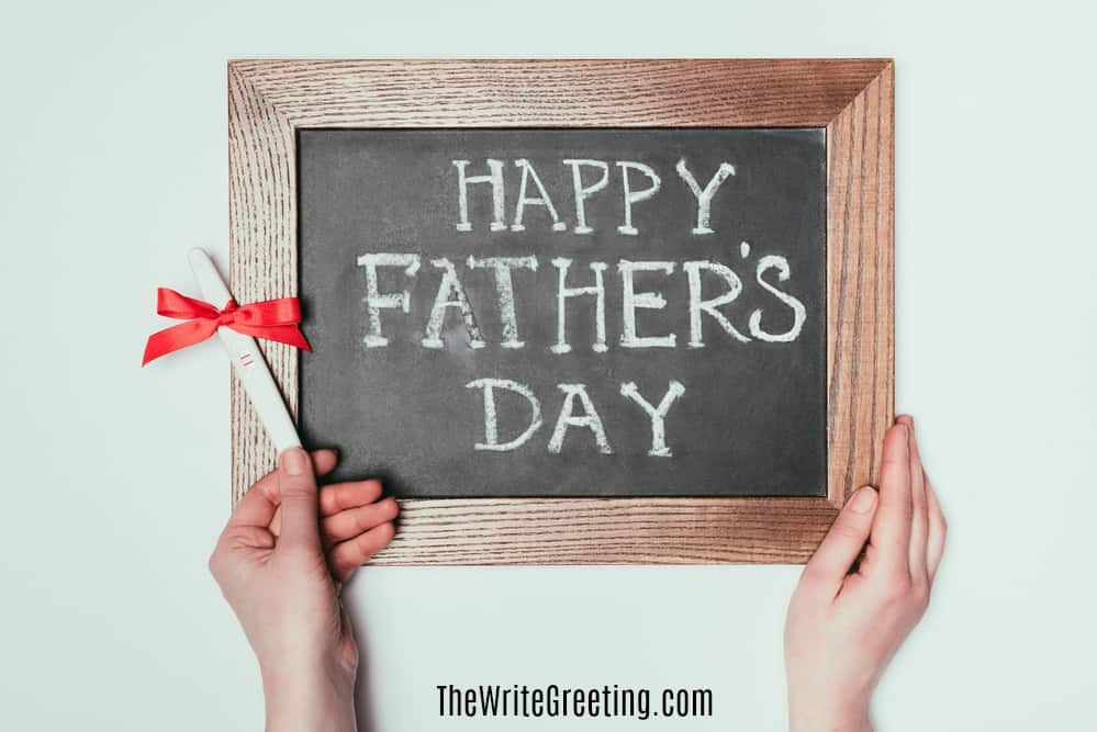 Happy Fathers day written on a blackboard