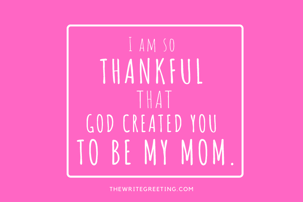 Thankful for mom in pink cute font