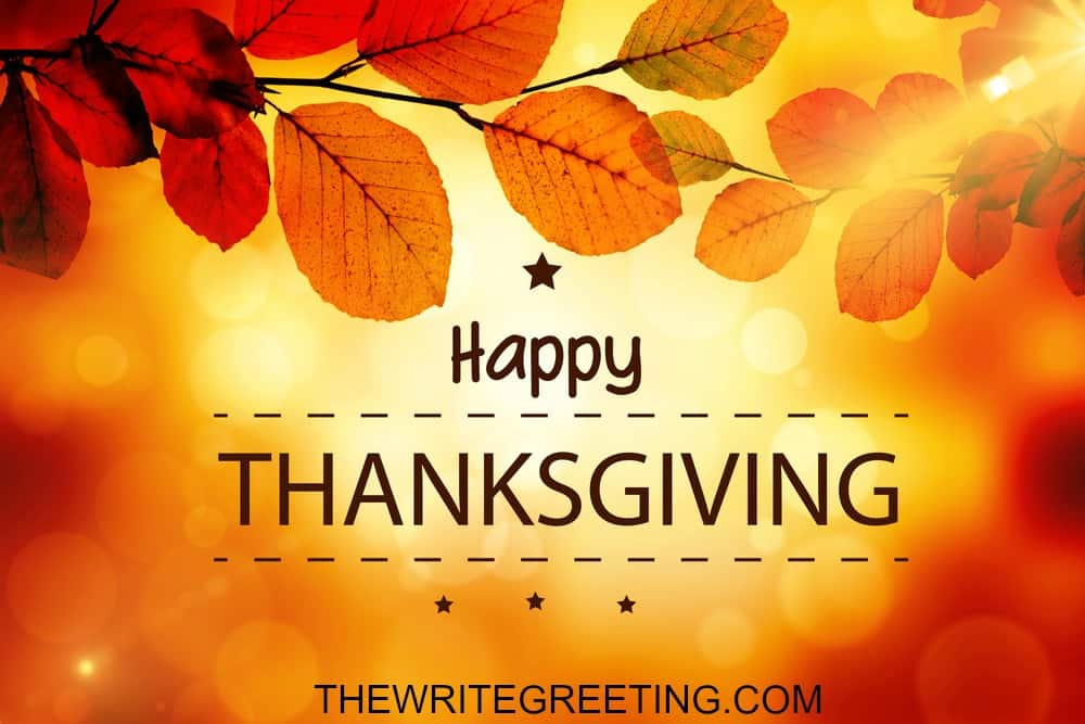 happy thanksgiving text on orange leaves