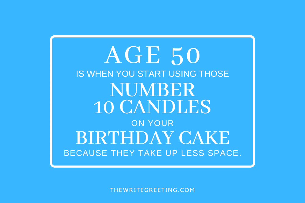 Funny 50th birthday quotes in blue