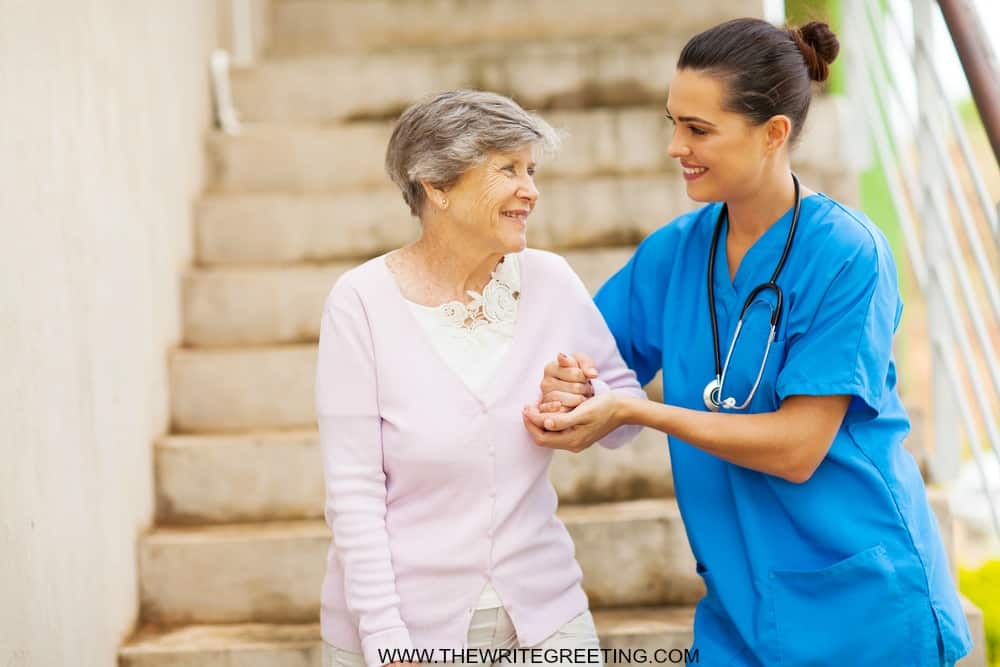 caregiver with elderly lady