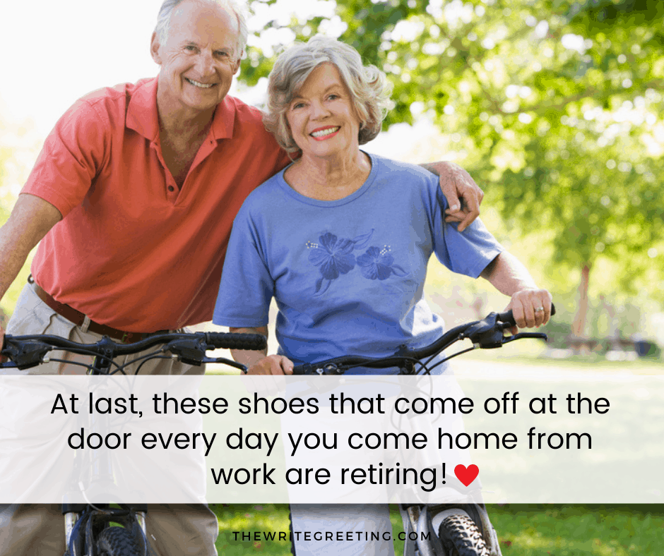 Retired husband and wife enjoying bike ride