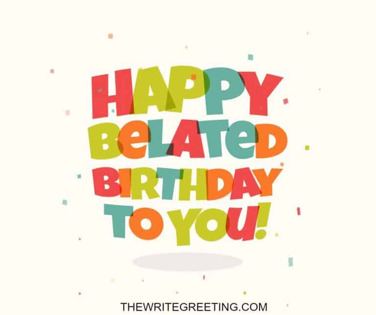 Illustration saying happy belated birthday to you