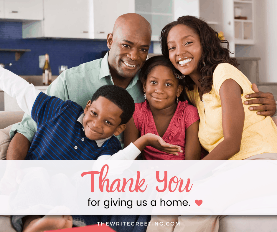 African American foster family smiling