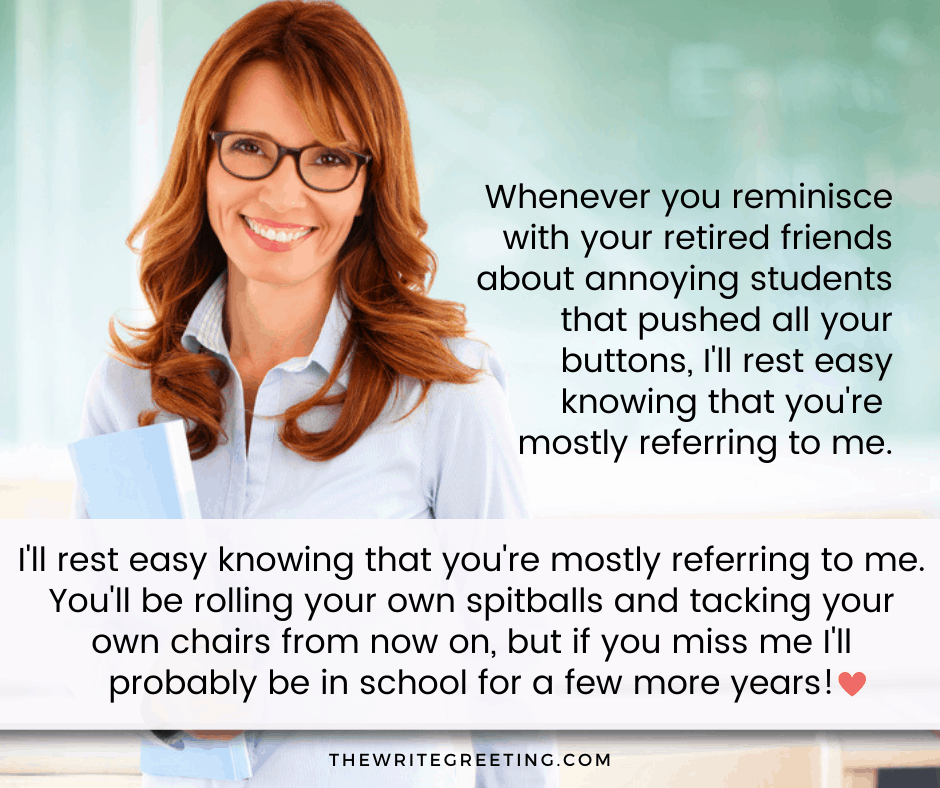 a Teacher smiling at front of her class