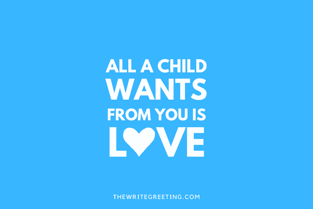 All a child wants is love in blue