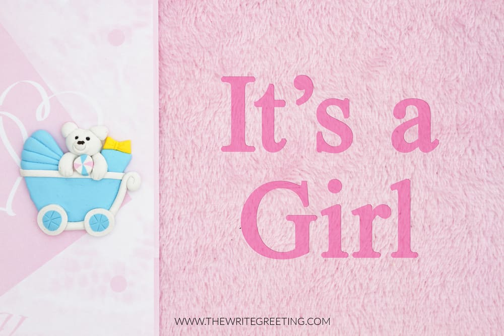 It's a girl message with a baby carriage