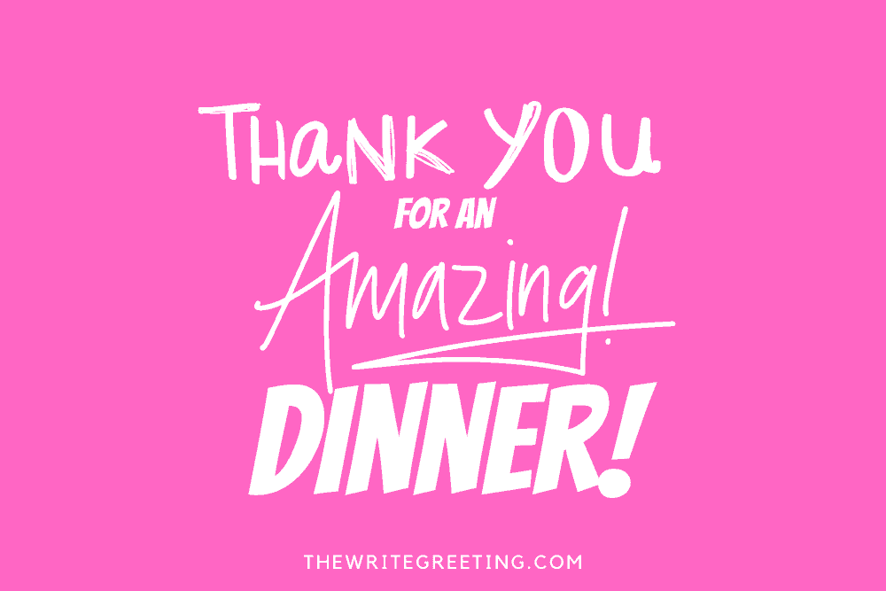 Thank you for dinner in pink