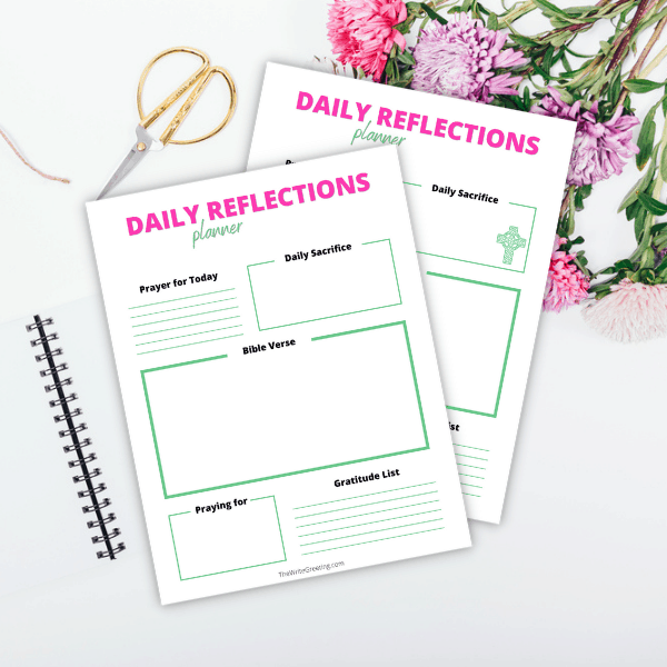 daily reflections printable image