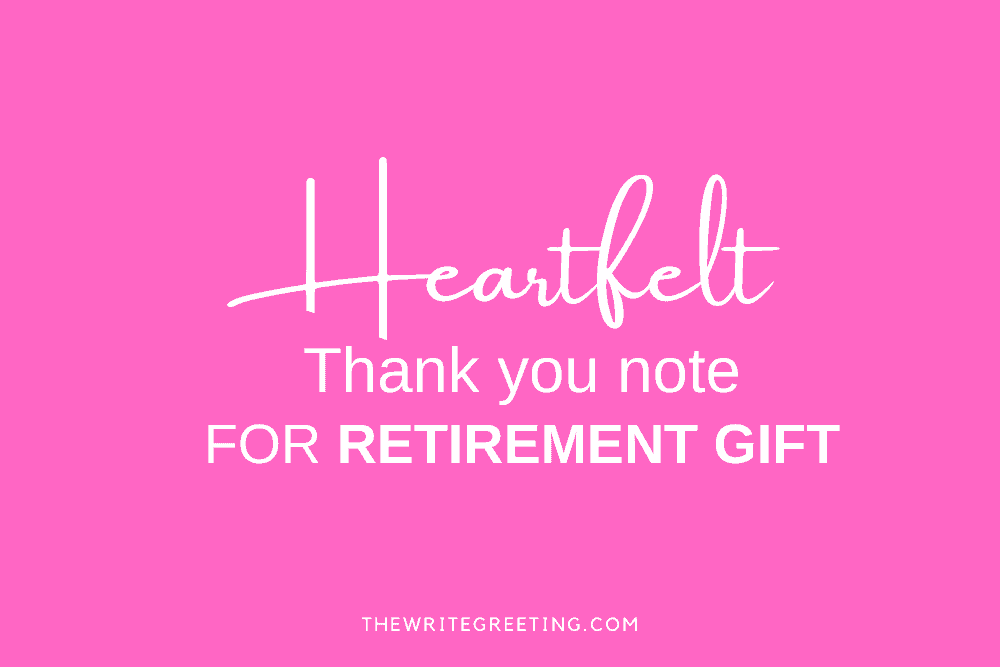 Thank you for retirement gift in pink