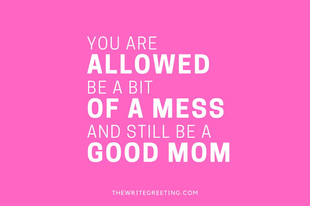 You are allowed to be a mess written in white text on pink