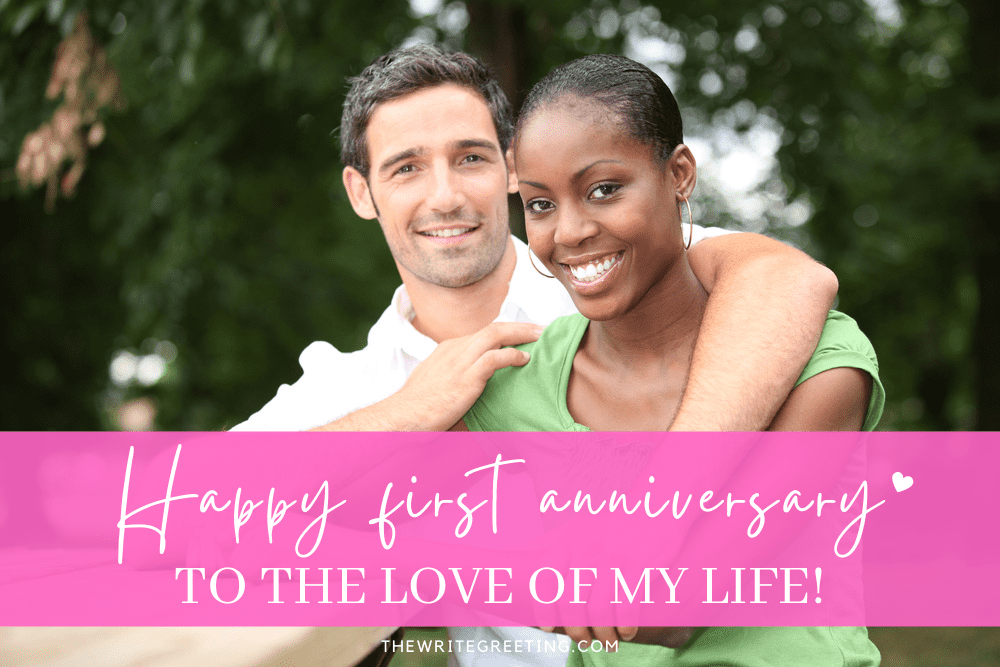 An African American Woman and Caucasian man celebrating anniversary