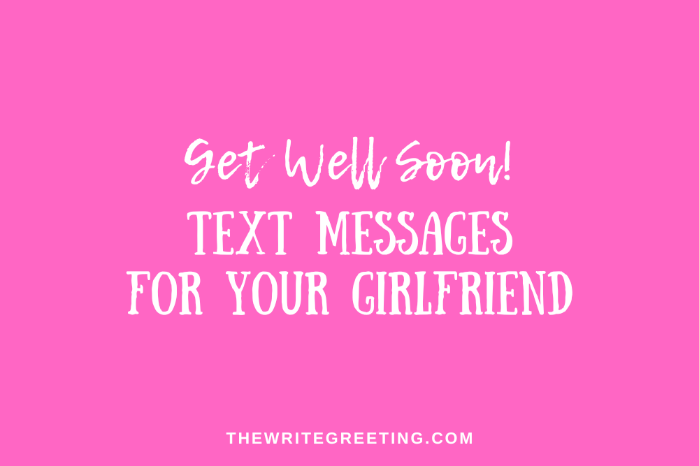 Get well soon text messages in white on pink
