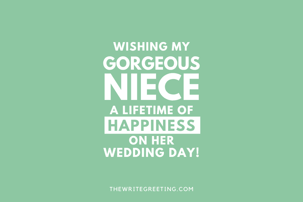 Wedding wishes for niece in green