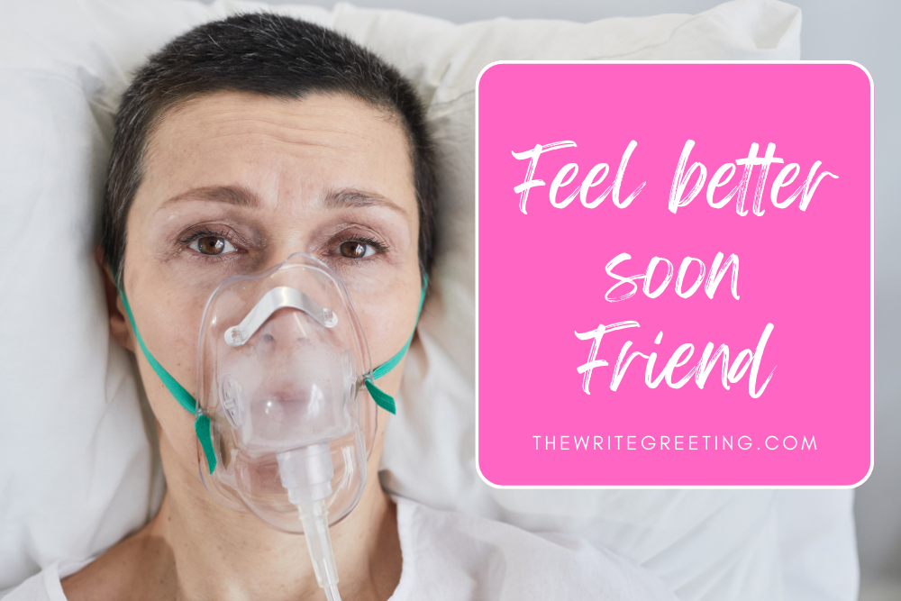 Sick woman with oxygen masl on face