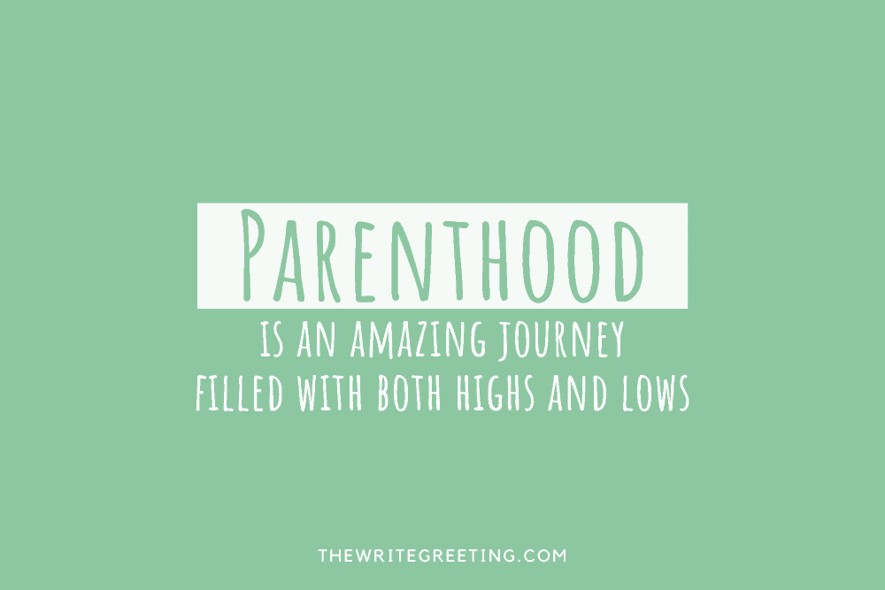 Parenthood in cute font on green background