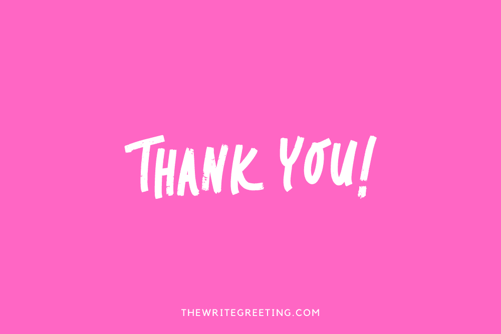 Thank you in pink