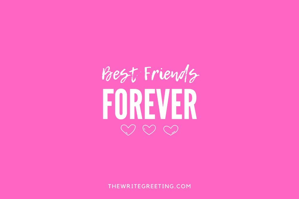 Best friends forever in cute font on pink