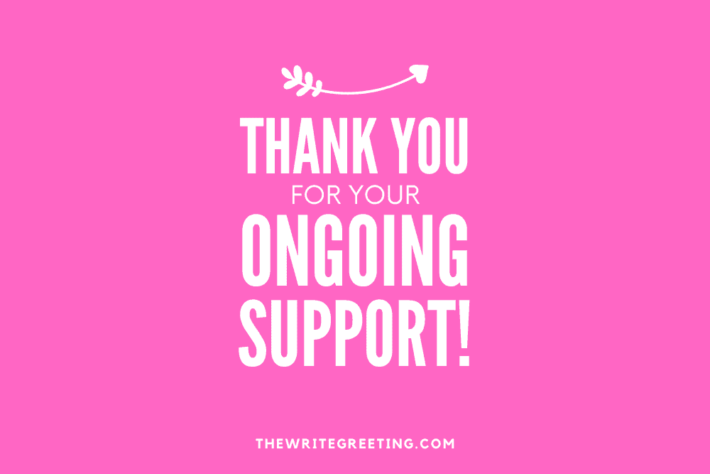 Thank you for your support in pink