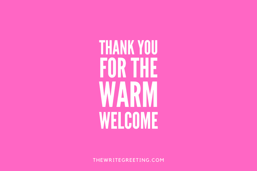 Thank you for the warm welcome in pink