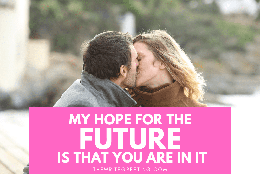 Young couple kissing outside with pink overlay