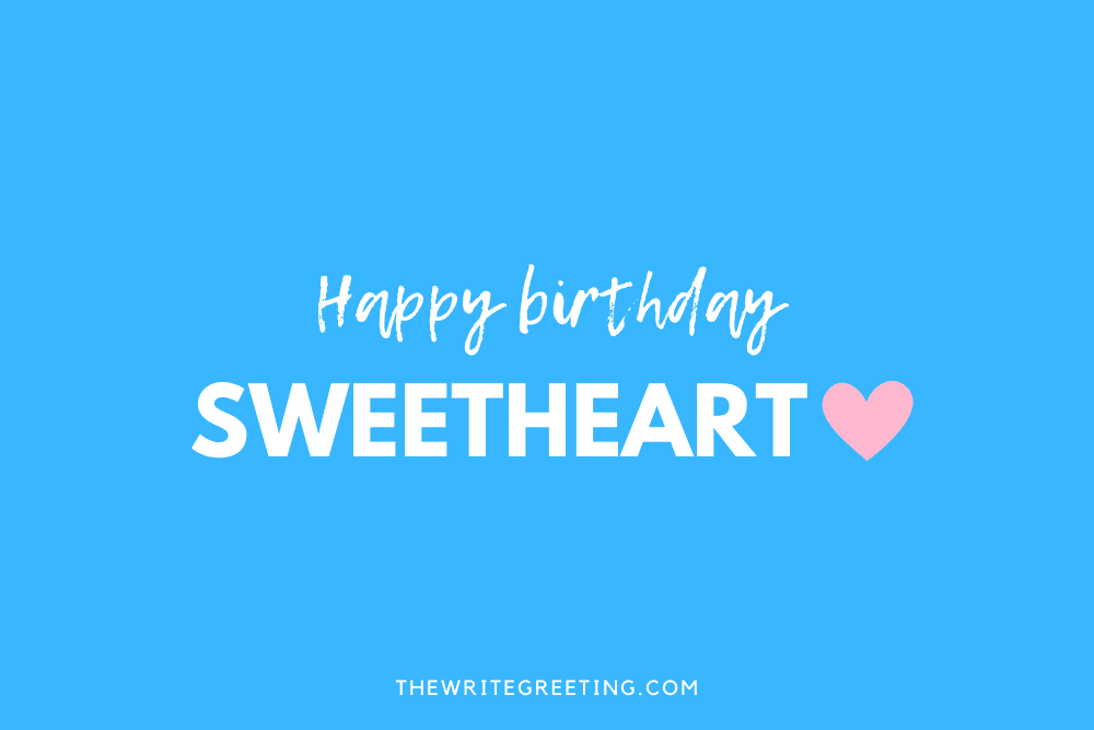 Happy 41st birthday sweetheart in blue with pink heart