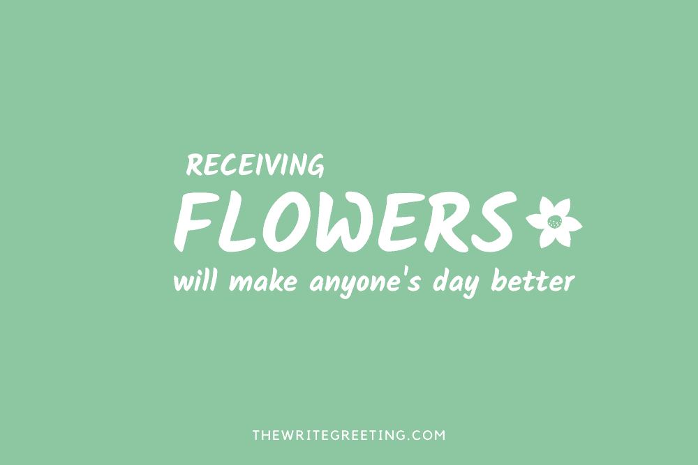 Quote for thank you for flowers in green