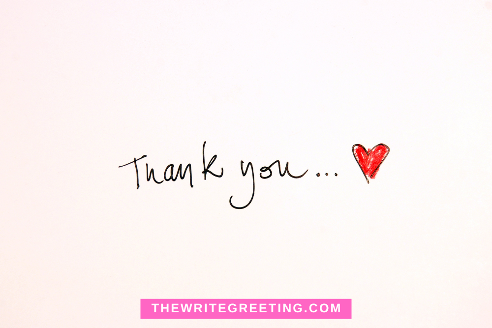 Thank you in cursive font with red heart