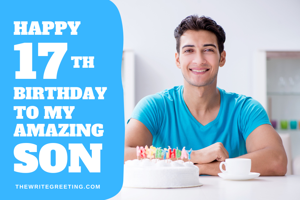 17 year old boy with white birthday cake