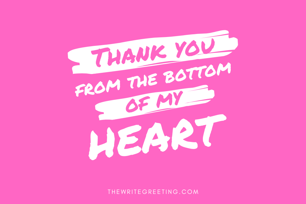 Thank you from the bottom of my heart in pink