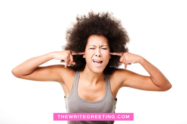 African American woman sticking fingers in ears