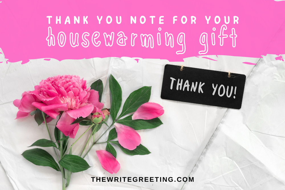 Bouquet of pink flowers with thank you in black
