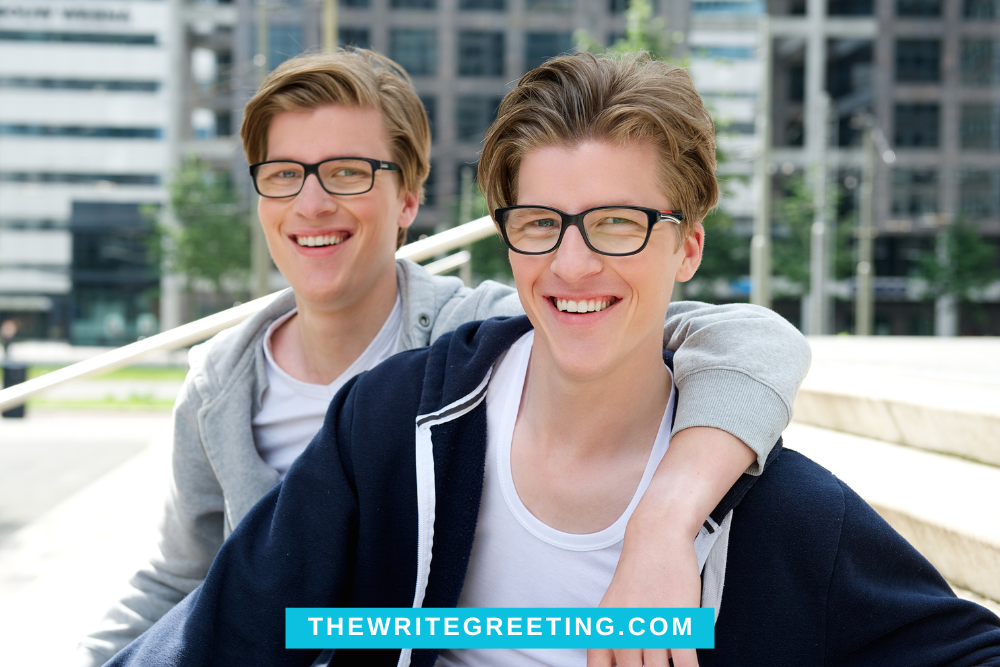 Twin brother with glasses