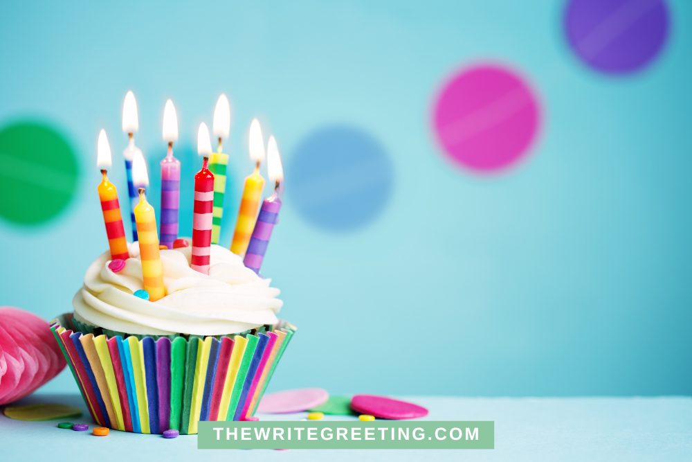 Birthday cupcake with colorful candles