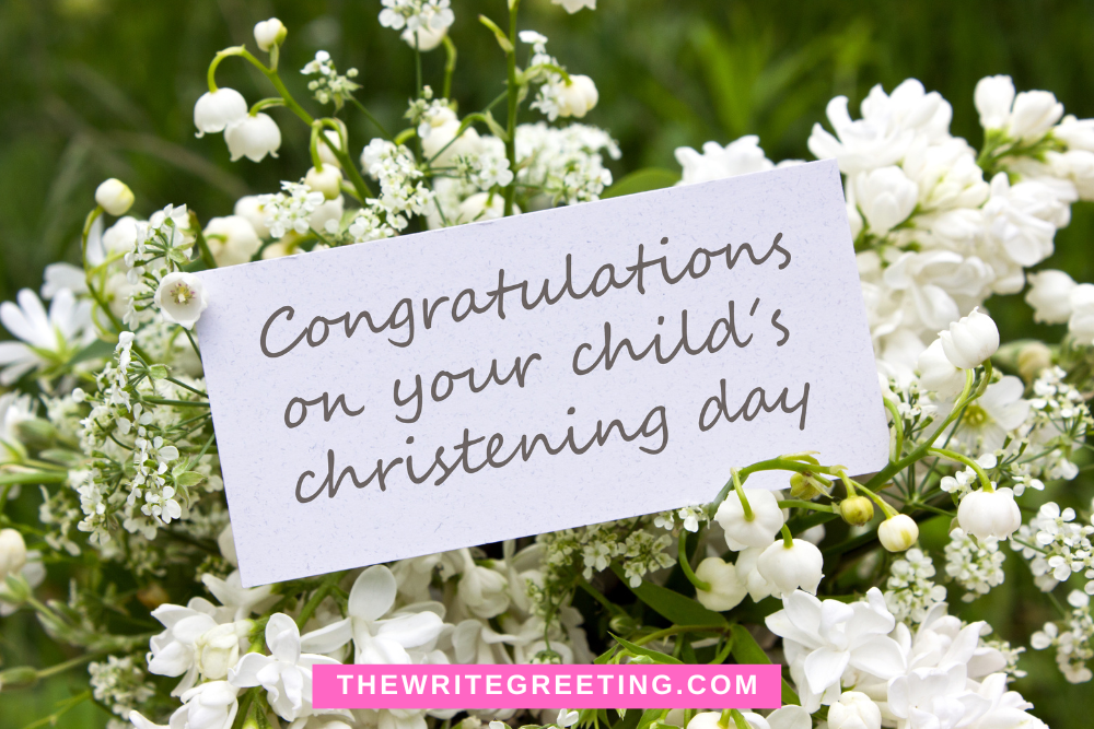 A note congratulation someone on their christening day