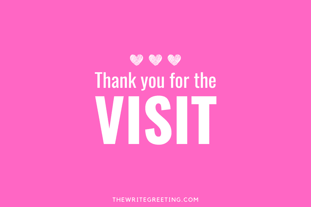 Thank you for the visit in pink