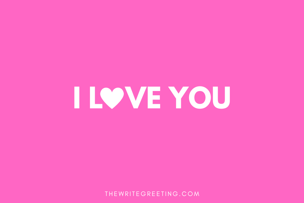 I love you on pink background